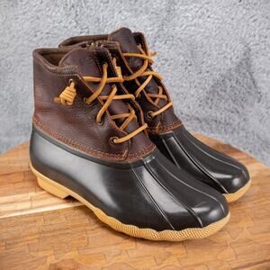 Sperry Top-Sider Duck Boots Saltwater Waterproof Leather STS91176 Women Size 7